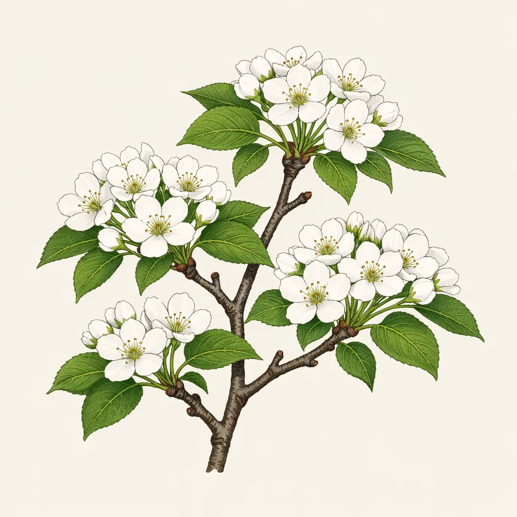 배나무 일러스트 4